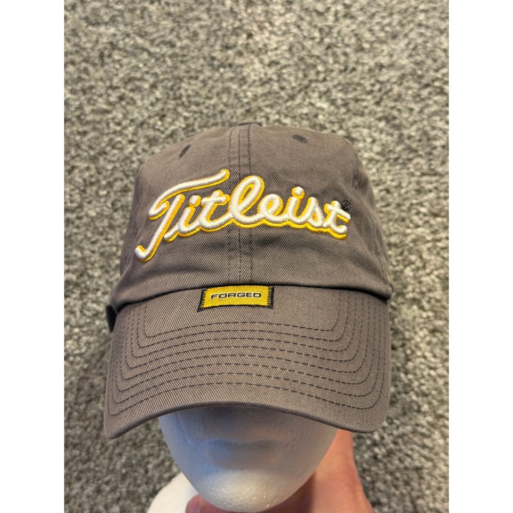 Titleist Hat Men OS Gray Forged Golf Adjustable Strapback Embroidered Cotton Cap